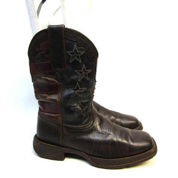 Durango Mens Size 8.5 M Brown Leather American Flag Cowboy Western Boots main image 11